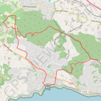 Itinéraire Carqueiranne et le mont des oiseaux, distance, dénivelé, altitude, carte, profil, trace GPS