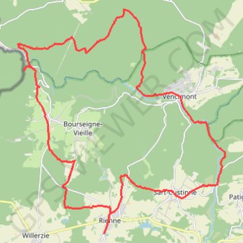 Itinéraire Boucle VTT depuis Rienne, distance, dénivelé, altitude, carte, profil, trace GPS