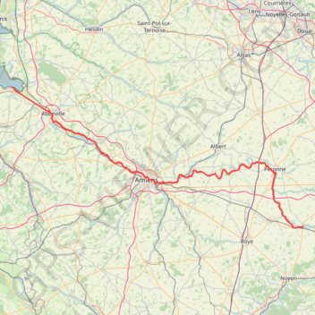 Itinéraire La traversée de la Somme par le chemin de halage, distance, dénivelé, altitude, carte, profil, trace GPS