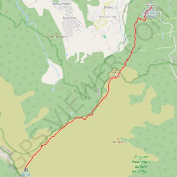 Itinéraire Réunion - J9, distance, dénivelé, altitude, carte, profil, trace GPS