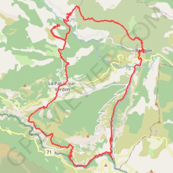 Itinéraire Gorges du Verdon (04) - juin, distance, dénivelé, altitude, carte, profil, trace GPS
