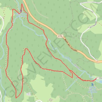 Itinéraire Cascades de Tendon, distance, dénivelé, altitude, carte, profil, trace GPS