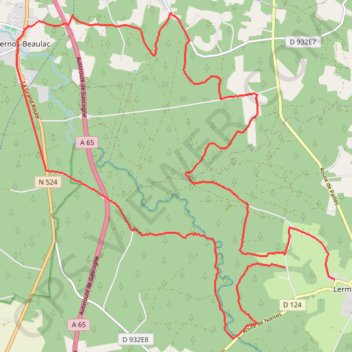 Itinéraire De Lerm-et-Musset à Bernos-Beaulac par les vallées du Ciron et du Bartos, distance, dénivelé, altitude, carte, profil, trace GPS