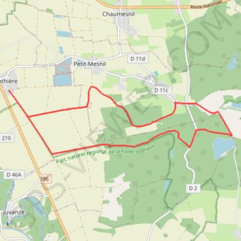 Itinéraire Promenade des Merisiers, distance, dénivelé, altitude, carte, profil, trace GPS