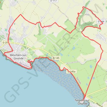 Itinéraire Les marais et les falaises de Meschers et Talmont, distance, dénivelé, altitude, carte, profil, trace GPS