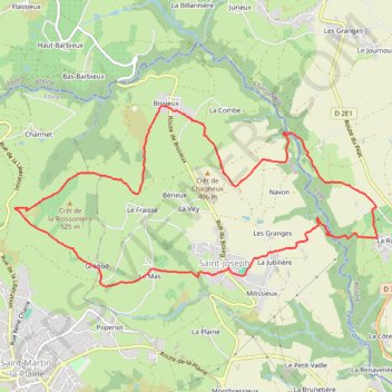 Itinéraire Saint-joseph, distance, dénivelé, altitude, carte, profil, trace GPS
