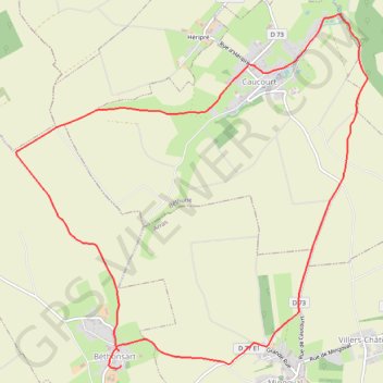 Itinéraire Bethonsart Caucourt Mingoval, distance, dénivelé, altitude, carte, profil, trace GPS