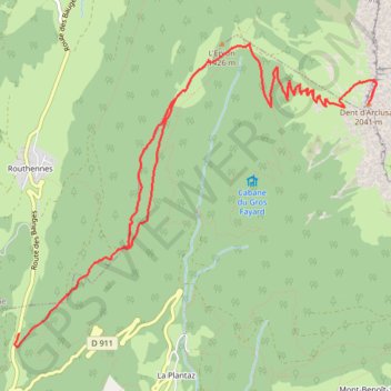 Itinéraire La Dent d'Arclusaz, distance, dénivelé, altitude, carte, profil, trace GPS