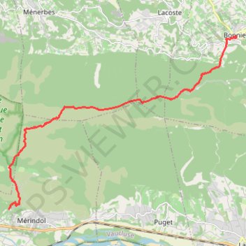 Itinéraire Crêtes du petit Luberon - Bonnieux, distance, dénivelé, altitude, carte, profil, trace GPS