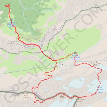 Itinéraire Traversée des Ruans (arêtes Est et Ouest), distance, dénivelé, altitude, carte, profil, trace GPS