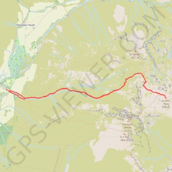 Itinéraire Scafell Pike, distance, dénivelé, altitude, carte, profil, trace GPS