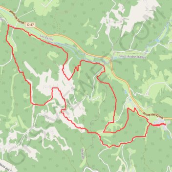 Itinéraire Saint-André d'Allas, distance, dénivelé, altitude, carte, profil, trace GPS