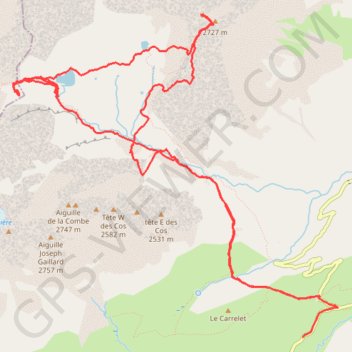 Itinéraire Col de la Croix , lac de la Croix, lac de Sambuis, Cime de La Sambuis, distance, dénivelé, altitude, carte, profil, trace GPS