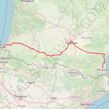 Itinéraire Etape 10 par TLS Saint-Pée-sur-Nivelle 64310 - Perpignan, distance, dénivelé, altitude, carte, profil, trace GPS