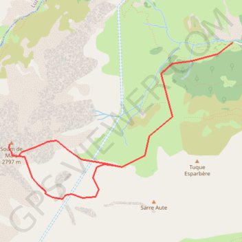 Itinéraire Soum de Male face E, distance, dénivelé, altitude, carte, profil, trace GPS