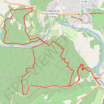 Itinéraire Remoulins les Vestiges du Pont du Gard, distance, dénivelé, altitude, carte, profil, trace GPS