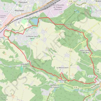 Itinéraire Le Mesnil-Saint-Denis à Chevreuse, distance, dénivelé, altitude, carte, profil, trace GPS