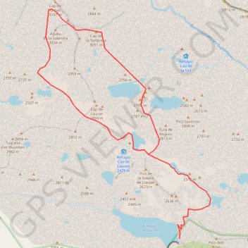 Itinéraire Pic Russell depuis cap d'Anglos, distance, dénivelé, altitude, carte, profil, trace GPS