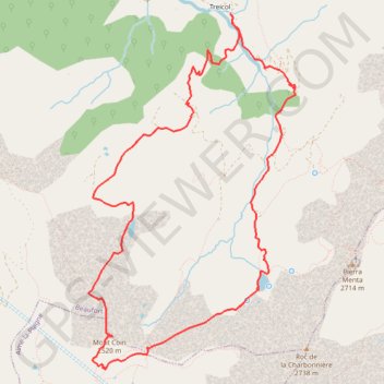 Itinéraire Le Mont Coin - Treicol, distance, dénivelé, altitude, carte, profil, trace GPS