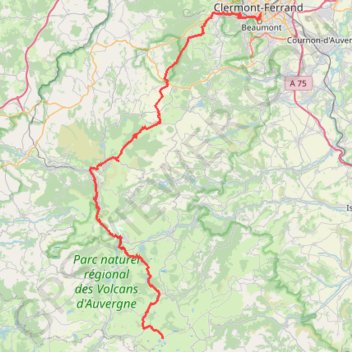 Itinéraire Traversée Puy de Dôme et Cantal, distance, dénivelé, altitude, carte, profil, trace GPS