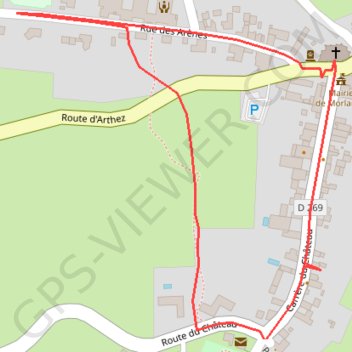 Itinéraire Morlanne, distance, dénivelé, altitude, carte, profil, trace GPS