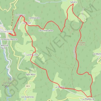 Itinéraire Marche Rochetaillée, distance, dénivelé, altitude, carte, profil, trace GPS