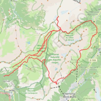 Itinéraire Tour des aiguilles rouges, distance, dénivelé, altitude, carte, profil, trace GPS