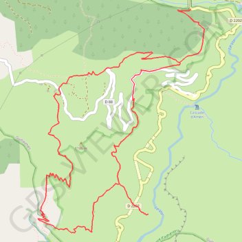 Itinéraire alain prop - gorges de Daluis, distance, dénivelé, altitude, carte, profil, trace GPS