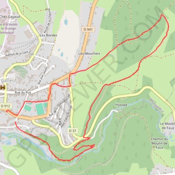 Itinéraire Les Gorges du Verger - Bourganeuf, distance, dénivelé, altitude, carte, profil, trace GPS