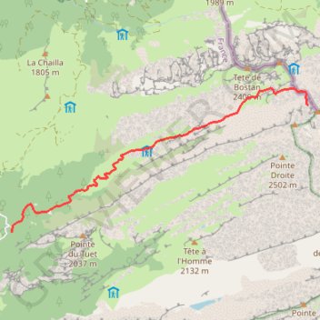 Itinéraire Pointe des Chamois, distance, dénivelé, altitude, carte, profil, trace GPS