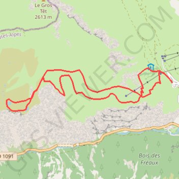 Itinéraire Le Chazelet Oisans vers lac Noir, distance, dénivelé, altitude, carte, profil, trace GPS
