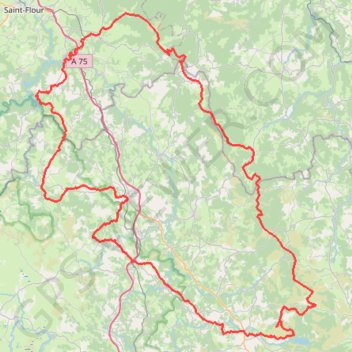 Itinéraire tour de la margeride, distance, dénivelé, altitude, carte, profil, trace GPS