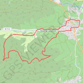 Itinéraire Ammerschwihr, distance, dénivelé, altitude, carte, profil, trace GPS