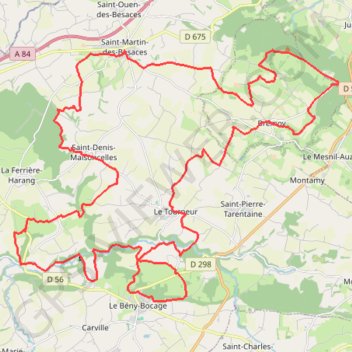 Itinéraire La Souleuvre - Saint-Martin-des-Besaces, distance, dénivelé, altitude, carte, profil, trace GPS