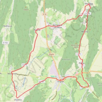 Itinéraire Escapade médiévale autour d'Orgelet, distance, dénivelé, altitude, carte, profil, trace GPS