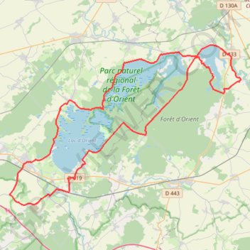 Itinéraire Circuit des 3 lacs de la Forêt d'Orient, distance, dénivelé, altitude, carte, profil, trace GPS