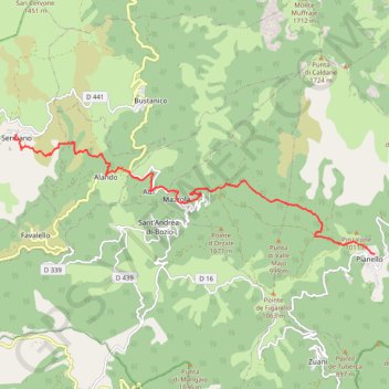 Itinéraire Mare a Mare Nord - De Pianellu à Sermano, distance, dénivelé, altitude, carte, profil, trace GPS