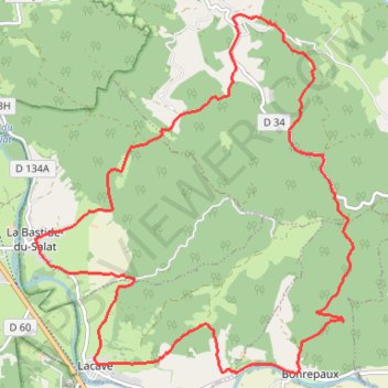 Itinéraire Sentier de Bonrepaux, distance, dénivelé, altitude, carte, profil, trace GPS