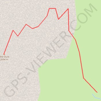 Itinéraire Tête Dure, distance, dénivelé, altitude, carte, profil, trace GPS