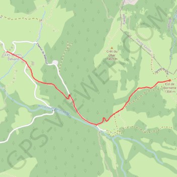 Itinéraire Le Golet de Doucy - Col de Bornette, distance, dénivelé, altitude, carte, profil, trace GPS
