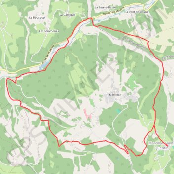 Itinéraire Marcillac, distance, dénivelé, altitude, carte, profil, trace GPS