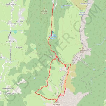 Itinéraire Les Rochers de l'Ours depuis les Barnets, distance, dénivelé, altitude, carte, profil, trace GPS