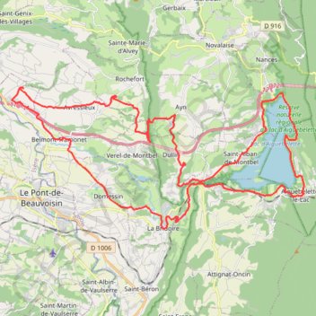 Itinéraire Lac d'Aiguebelette, distance, dénivelé, altitude, carte, profil, trace GPS
