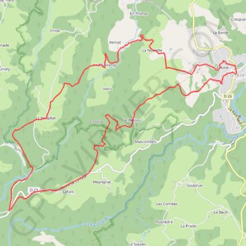 Itinéraire Entre les rivières Corrèze et Menaude - Corrèze, distance, dénivelé, altitude, carte, profil, trace GPS