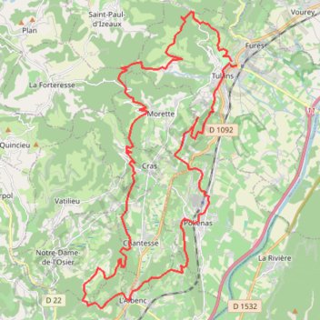 Itinéraire GRP Tullins Vinay, distance, dénivelé, altitude, carte, profil, trace GPS