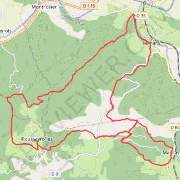 Itinéraire 215_30_Marnaves Rouge_rouge, distance, dénivelé, altitude, carte, profil, trace GPS