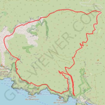 Itinéraire Rando col de la Gardiole, falaises du Devenson, col de la Gardiole, distance, dénivelé, altitude, carte, profil, trace GPS