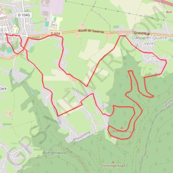 Itinéraire Circuit de Danne et 4 Vents - Phalsbourg, distance, dénivelé, altitude, carte, profil, trace GPS