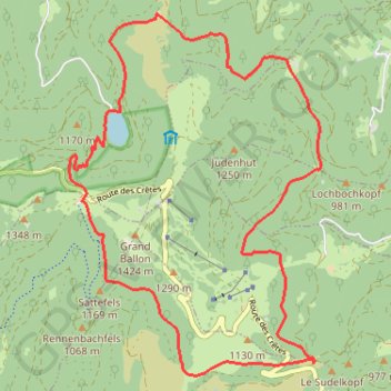 Itinéraire Tour du Grand-Ballon et Lac du Ballon, distance, dénivelé, altitude, carte, profil, trace GPS