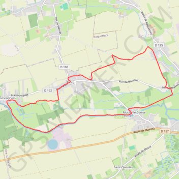 Itinéraire AIRE-SUR-LA-LYS, RINCQ, sentier Bruveau modifié., distance, dénivelé, altitude, carte, profil, trace GPS